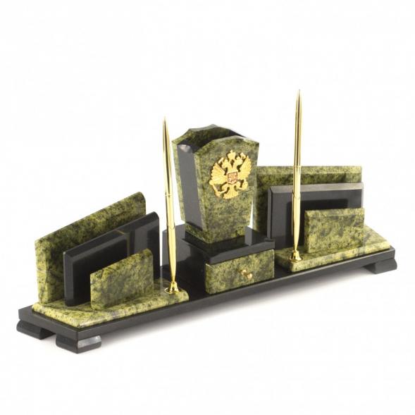 Письменный набор с гербом России змеевик 113209