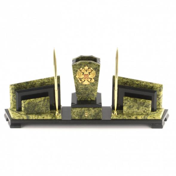 Письменный набор с гербом России змеевик 113209