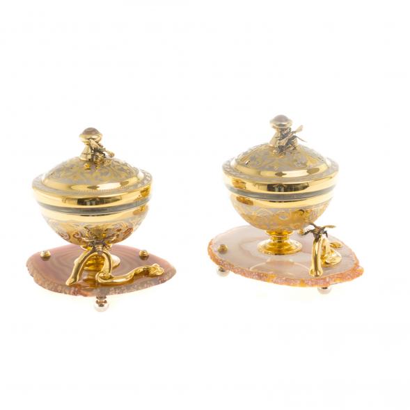 Медовница &amp;quot;Пчелки&amp;quot; камень агат Златоуст 123324