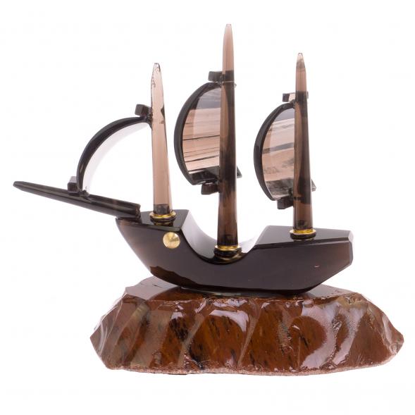 Сувенир &amp;quot;Парусник&amp;quot; из черного обсидиана 126252