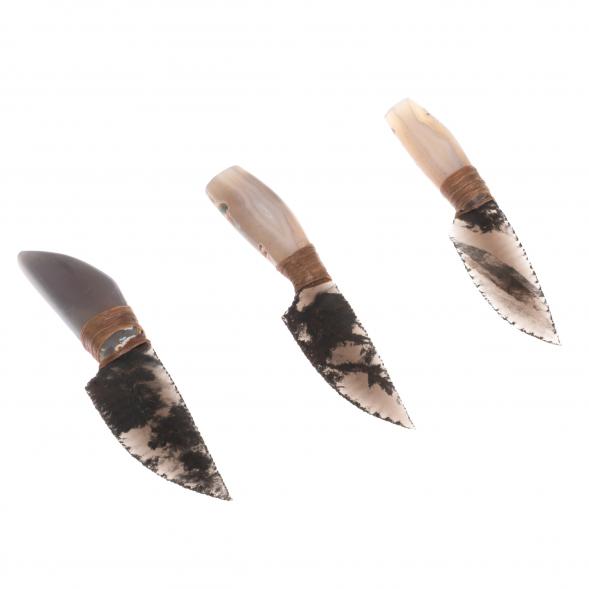 Нож каменный из обсидиана рукоять агат 20х4х2 см 126787