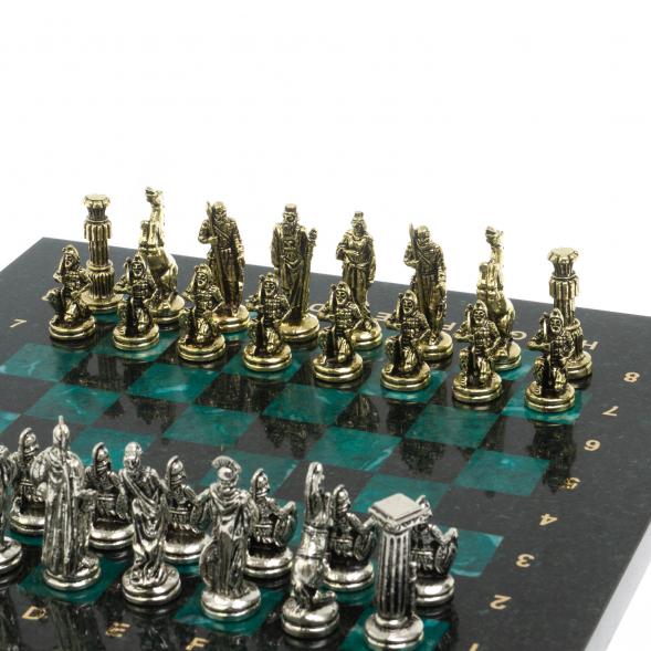 Шахматы &amp;quot;Царь Леонид&amp;quot; из змеевика 28х28 см 127737