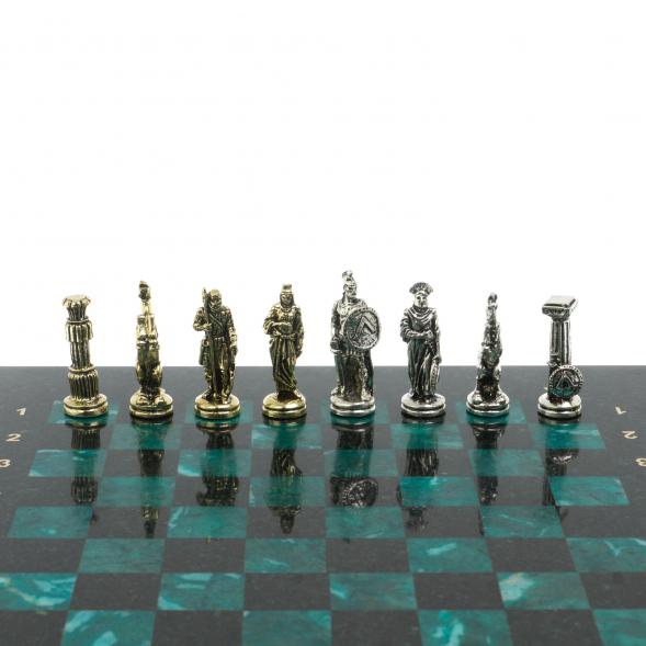 Шахматы &amp;quot;Царь Леонид&amp;quot; из змеевика 28х28 см 127737
