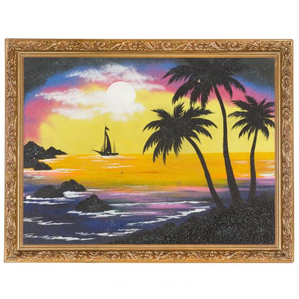 Картина &amp;quot;Парусник&amp;quot; багет 36х46 см, каменная крошка 119327