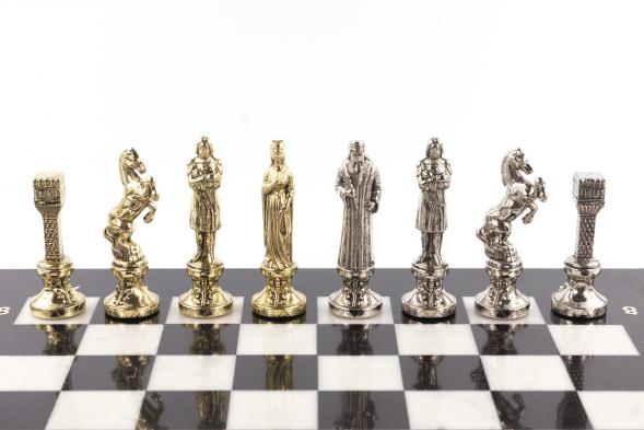 Шахматы &amp;quot;Ренессанс&amp;quot; доска 36х36 см мрамор фигуры цвет золото / серебро 119382