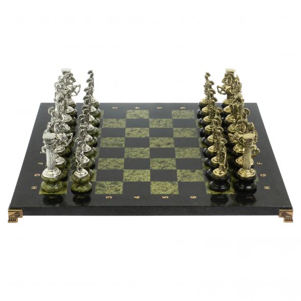 Шахматы &amp;quot;Римские войны&amp;quot; на подставках доска 44х44 из змеевика 128514