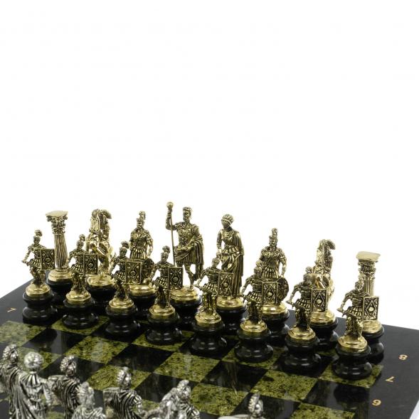Шахматы &amp;quot;Римские войны&amp;quot; на подставках доска 44х44 из змеевика 128514