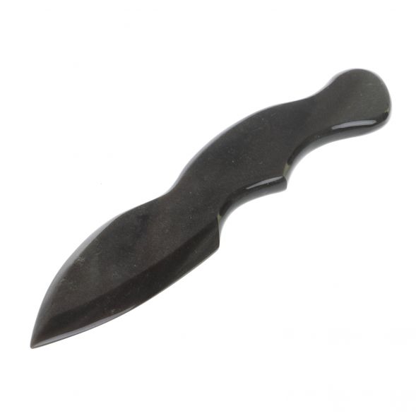 Нож декоративный из серого обсидиана с иризацией 20,5х4х1 см 128732