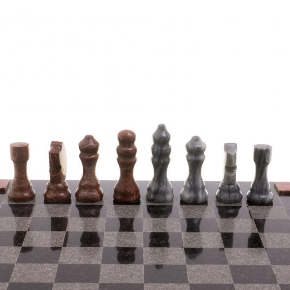 Шахматы с гравировкой &amp;quot;Турнирные&amp;quot; доска 36х36 см мрамор, лемезит 124753