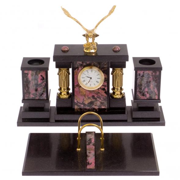 Настольный набор &amp;quot;Орёл&amp;quot; камень родонит 126331