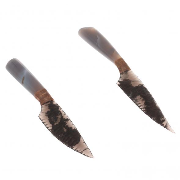 Нож каменный из обсидиана рукоять агат 24х4х2 см 126788