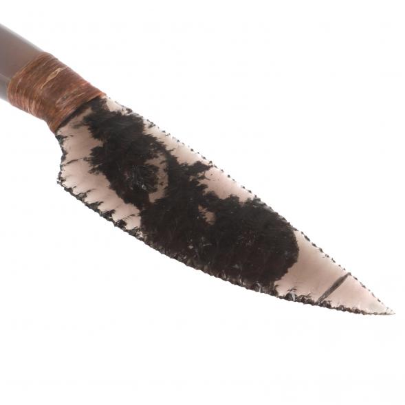 Нож каменный из обсидиана рукоять агат 24х4х2 см 126788