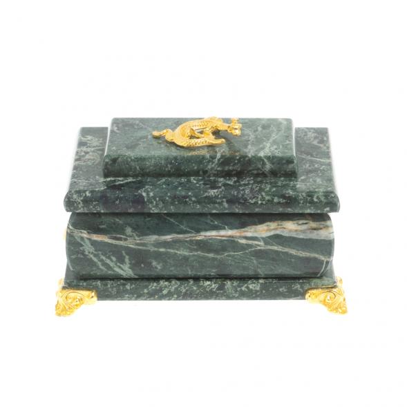 Шкатулка с зеркалом на ножках шабровский змеевик 10х7х6 см 127497