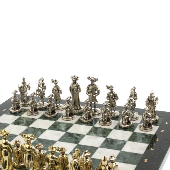 Шахматы &amp;quot;Средневековье&amp;quot; доска 44х44 см мрамор / змеевик 127966