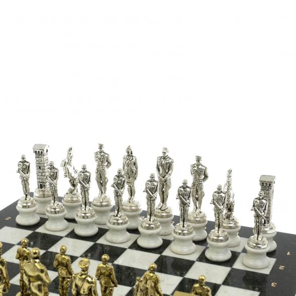 Шахматы &amp;quot;Великая Отечественная война&amp;quot; на подставках доска 48х48 см мрамор/змеевик 128515