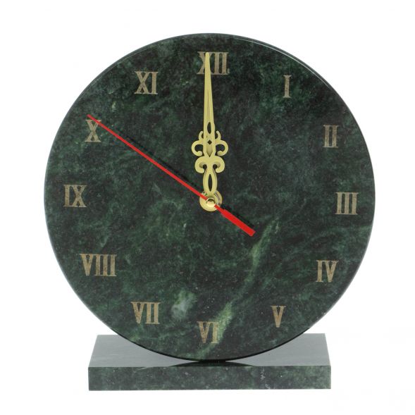 Часы настольные из змеевика 20х7х22 см 128660