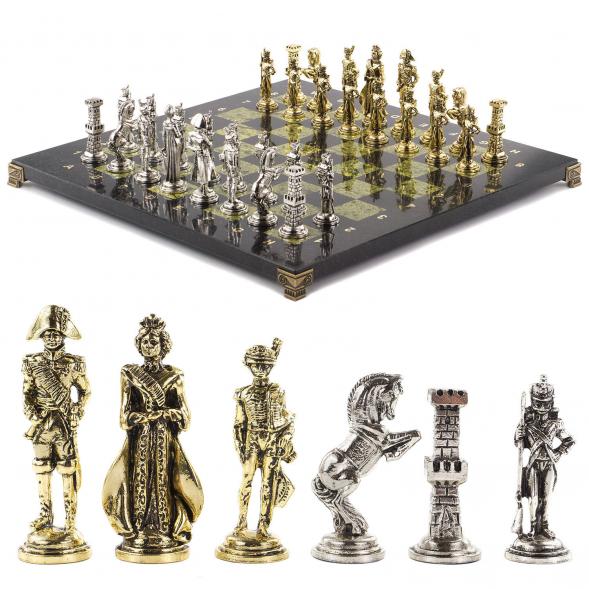 Шахматы &amp;quot;Отечественная война 1812 г.&amp;quot; доска 40х40 см змеевик 120679