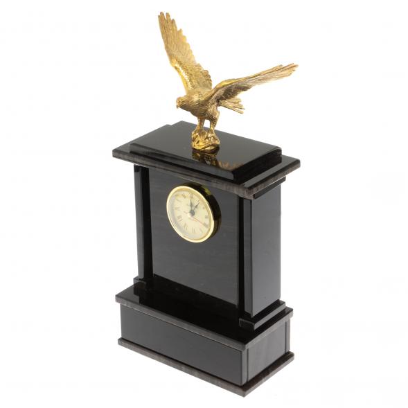 Настольные часы &amp;quot;Орел&amp;quot;из черного обсидиана 129608