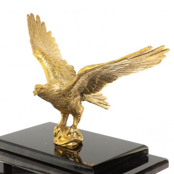 Настольные часы &amp;quot;Орел&amp;quot;из черного обсидиана 129608