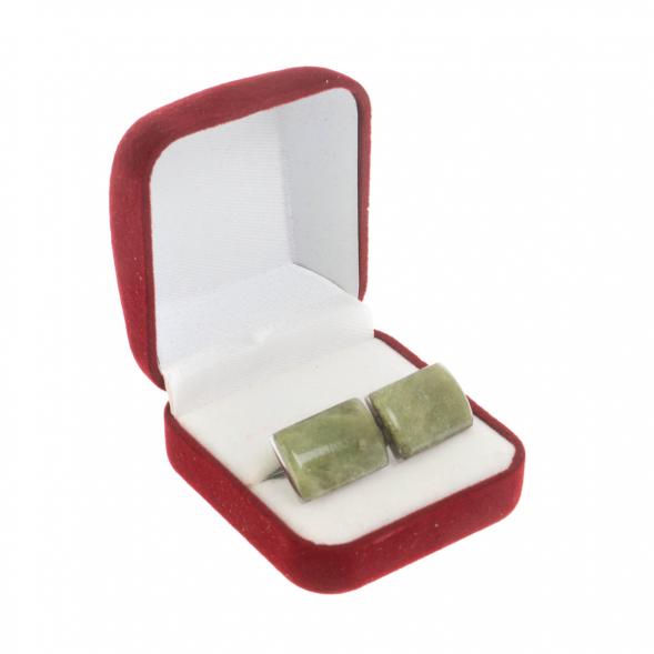 Запонки прямоугольные камень желтый апатит 130056