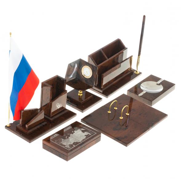 Письменный набор &amp;quot;Оптимал плюс&amp;quot; коричневый обсидиан 122371