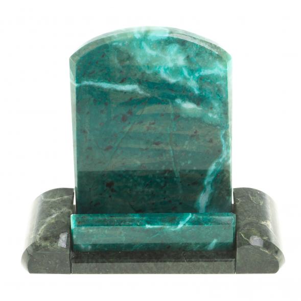 Подставка для телефона из темно-зеленого змеевика 123613