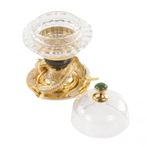 Икорница &amp;quot;Три осетра&amp;quot; из нефрита Златоуст 113624