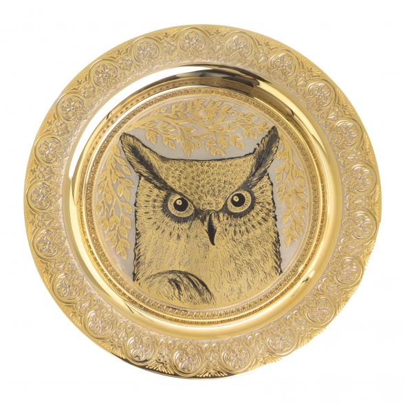 Подарочный набор &amp;quot;Филин&amp;quot; тарелка и 3 стопки перевертыша Златоуст 123696
