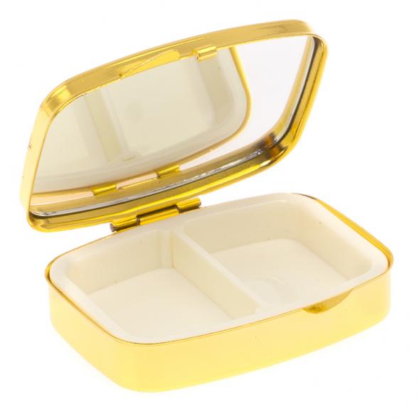 Таблетница на 2 отсека камень мусковит цвет золото 125583