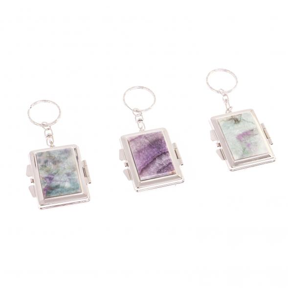 Складное зеркало брелок из флюорита прямоугольное 126642