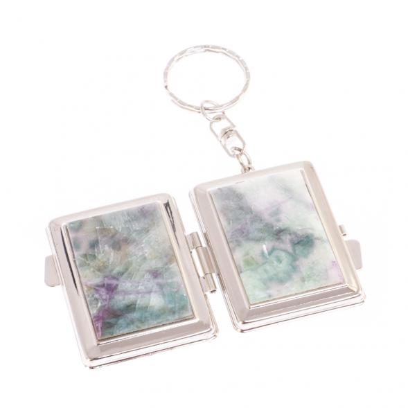 Складное зеркало брелок из флюорита прямоугольное 126642