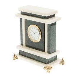 Часы из нефрита и белого мрамора