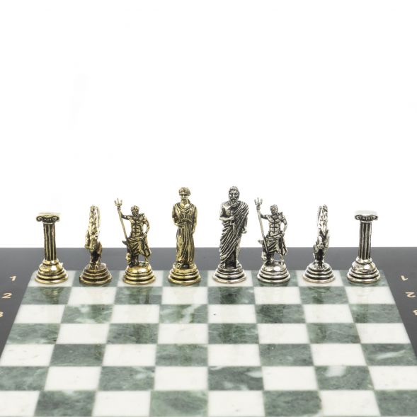 Шахматы настольные &amp;quot;Атлас&amp;quot; из мрамора и змеевика 28х28 см 127738
