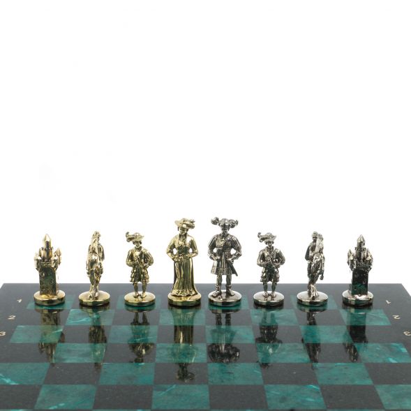 Шахматы &amp;quot;Средневековье&amp;quot; доска 44х44 см / шабровский змеевик 127967