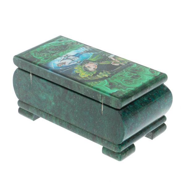 Шкатулка &amp;quot;Хозяйка медной горы и Данила&amp;quot; из змеевика 16х8х7,5 см 128282