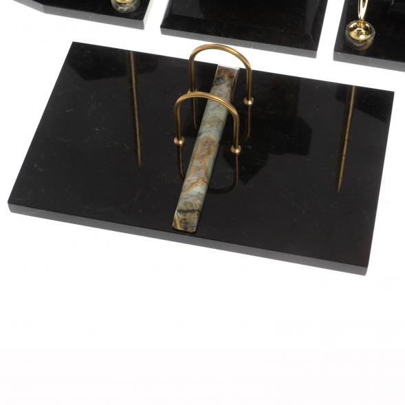 Настольный набор с гербом и флагом России из офиокальцита 129997