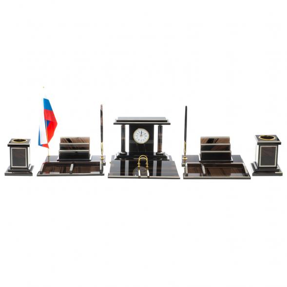 Письменный набор &amp;quot;Кабинетный&amp;quot; из чёрного обсидиана 122379