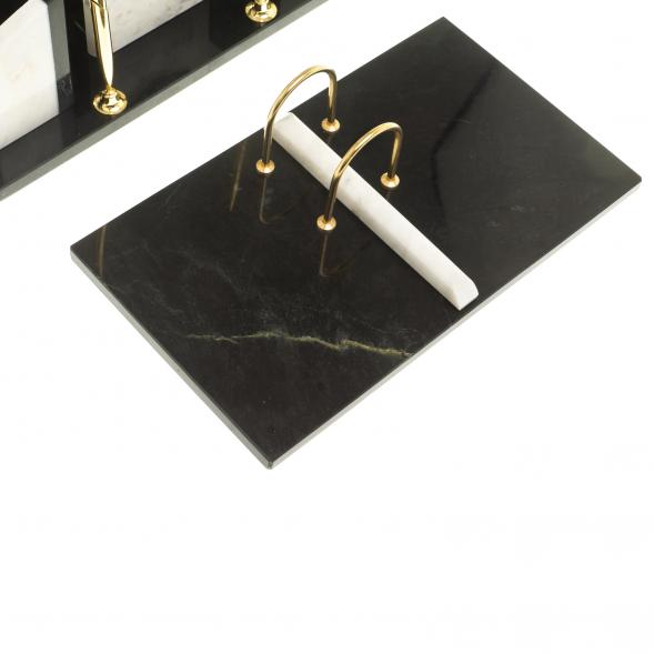 Письменный набор &amp;quot;Канцелярский&amp;quot; с часами камень мрамор 124046