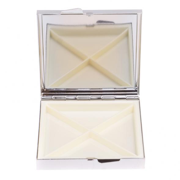 Таблетница на 4 отделения камень содалит цвет серебро 125974