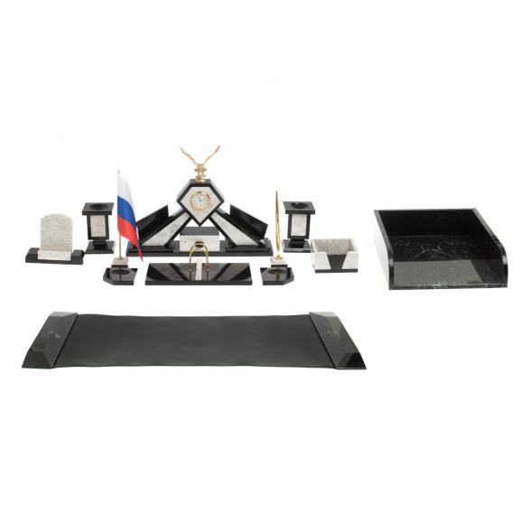 Настольный набор &amp;quot;Орел&amp;quot; из мрамора с бюваром и лотком А4 126862