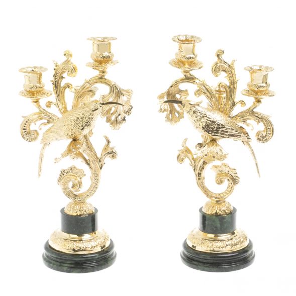 Подсвечники &amp;quot;Колибри&amp;quot; из шабровского змеевика 127340