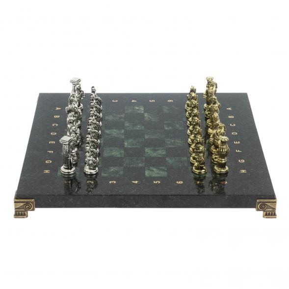 Шахматы &amp;quot;Царь Леонид&amp;quot; доска 28х28 см шабровский змеевик 127968