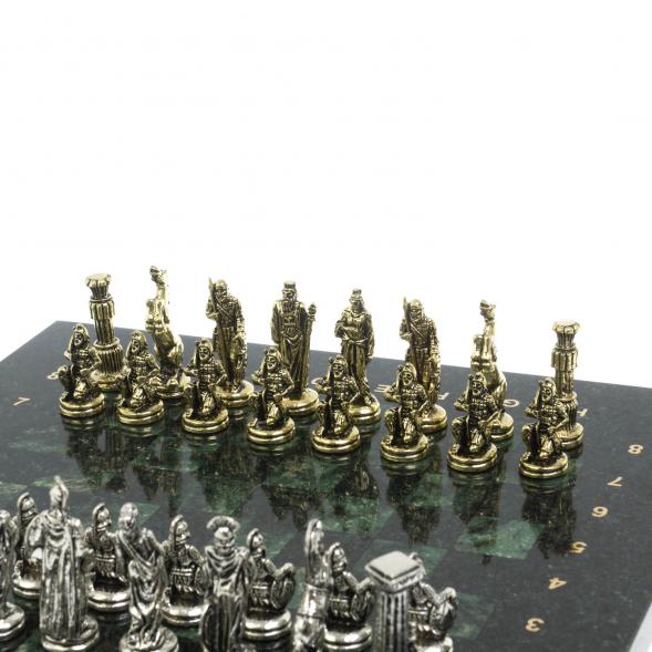 Шахматы &amp;quot;Царь Леонид&amp;quot; доска 28х28 см шабровский змеевик 127968