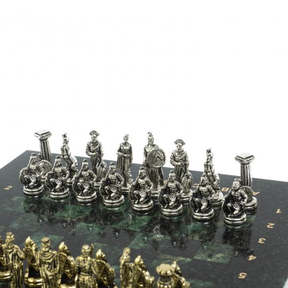 Шахматы &amp;quot;Царь Леонид&amp;quot; доска 28х28 см шабровский змеевик 127968