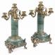 Бронзовые 5-ти рожковые канделябры на камне пара 119150