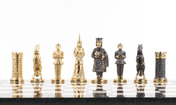 Шахматы &amp;quot;Камелот&amp;quot; бронза мрамор змеевик 40х40 см 119983