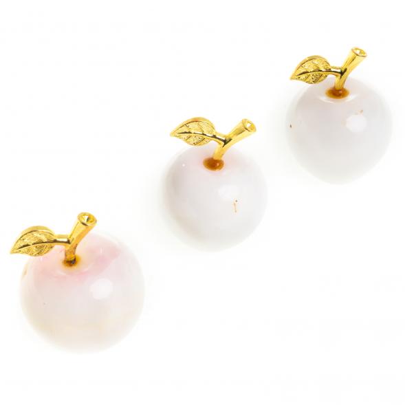 Сувенир &amp;quot;Яблоко&amp;quot; оникс бело-розовый 3,9х5,2 см (1,5) 122540