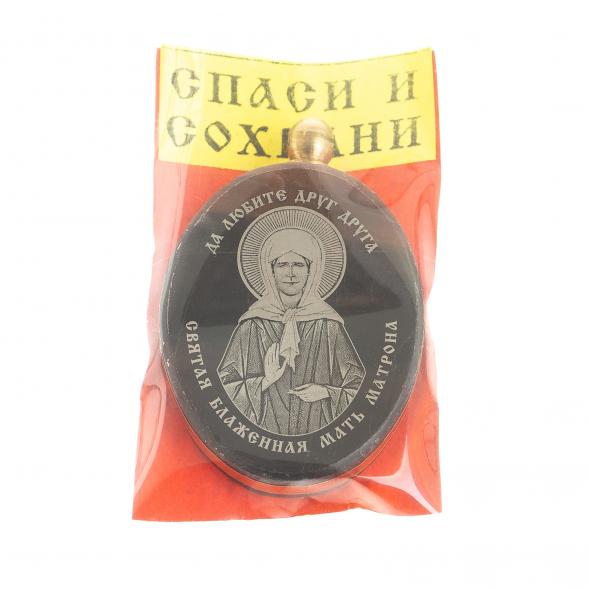 Брелок-кулон оберег «Святая Матрона Московская» из обсидиана