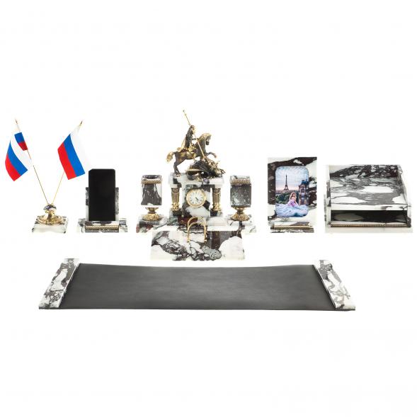 Письменный набор &amp;quot;Георгий Победоносец&amp;quot; из мрамора 124145