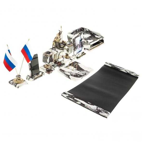 Письменный набор &amp;quot;Георгий Победоносец&amp;quot; из мрамора 124145